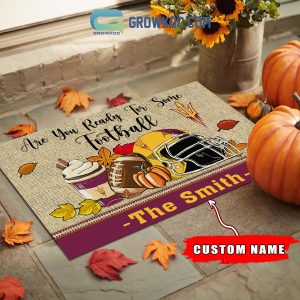 Arizona State Sun Devils NCAA Fall Pumpkin Are You Ready For Some Football Personalized Doormat