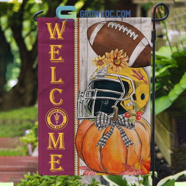 Arizona State Sun Devils NCAA Welcome Fall Pumpkin House Garden Flag