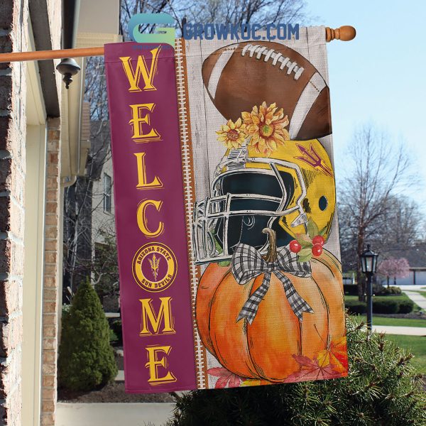 Arizona State Sun Devils NCAA Welcome Fall Pumpkin House Garden Flag