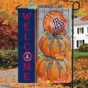 Arizona Wildcats NCAA Basketball Welcome Fall Pumpkin House Garden Flag