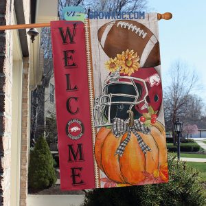 Arkansas Razorbacks NCAA Welcome Fall Pumpkin House Garden Flag