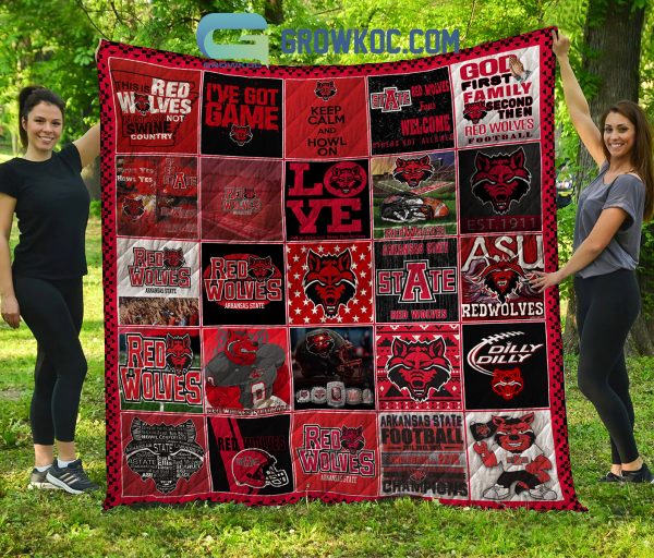 Arkansas State Red Wolves NCAA Collection Design Fleece Blanket Quilt