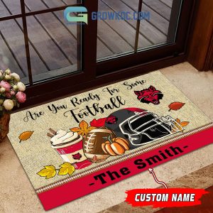 Arkansas State Red Wolves NCAA Fall Pumpkin Are You Ready For Some Football Personalized Doormat