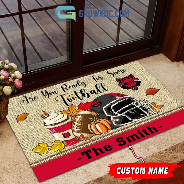 Arkansas State Red Wolves NCAA Fall Pumpkin Are You Ready For Some Football Personalized Doormat