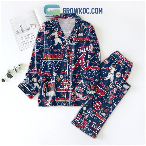 Atlanta Braves Funny Art Design Pajamas Set