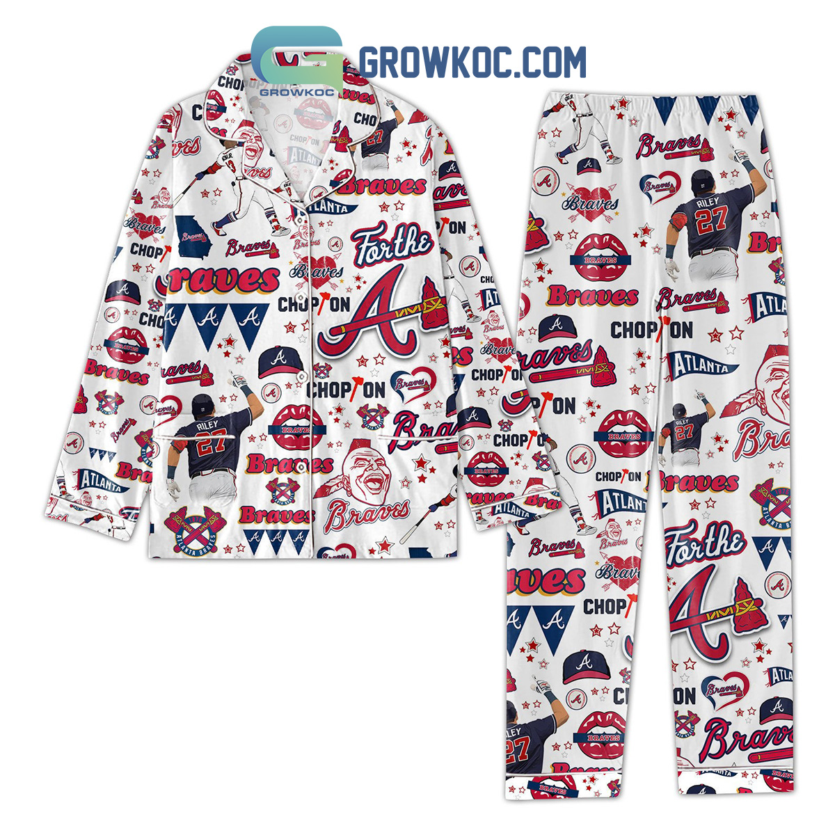 Atlanta Braves Mascot Personalized Hoodie Leggings Set - Growkoc