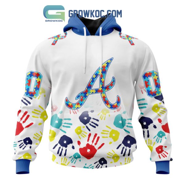 Atlanta Braves MLB Autism Awareness Hand Design Personalized Hoodie T Shirt