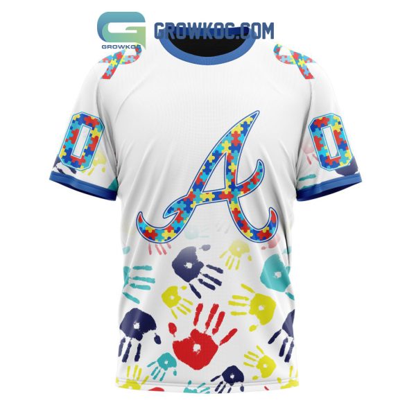 Atlanta Braves MLB Autism Awareness Hand Design Personalized Hoodie T Shirt