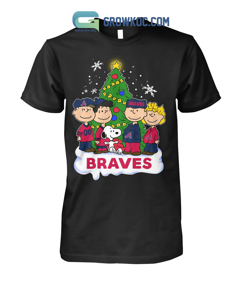 Atlanta Braves Snoopy Peanuts Christmas Shirt Hoodie Sweater - Growkoc