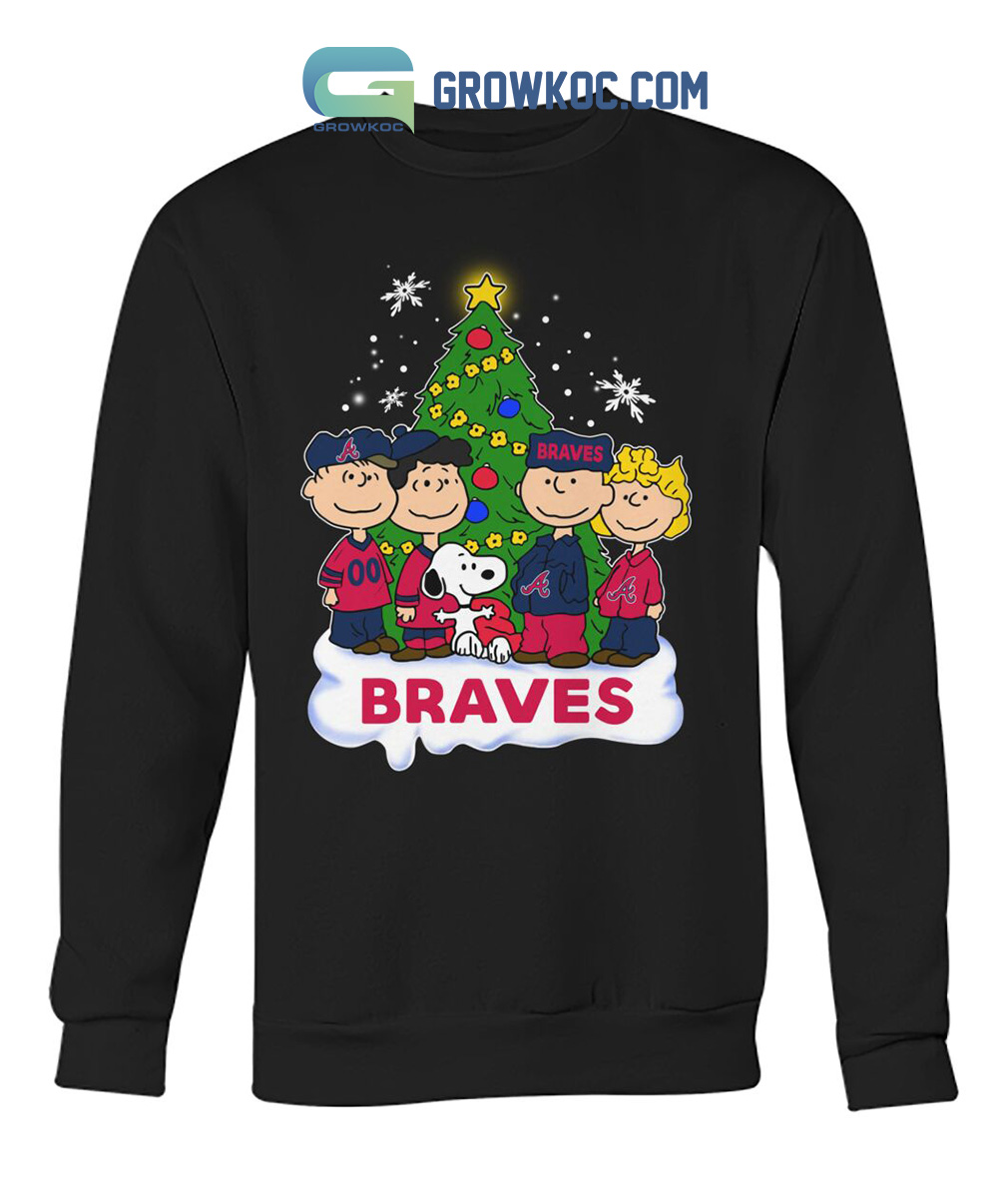 Atlanta Braves Snoopy Peanuts Christmas Shirt Hoodie Sweater - Growkoc