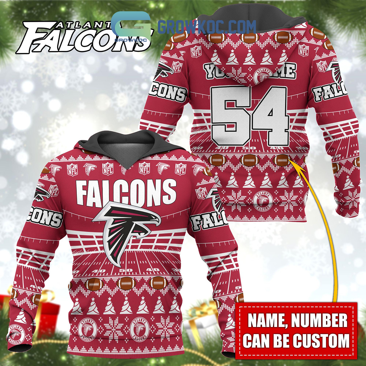 Personalized Atlanta Falcons Mascot 3D NFL Baseball Jersey Shirt