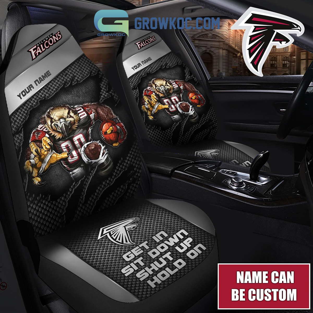 Atlanta Falcons NFL Mascot Get In Sit Down Shut Up Hold On Personalized Car  Seat Covers - Growkoc