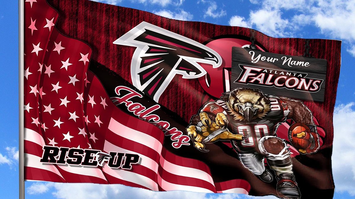 Atlanta Falcons NFL Mascot Slogan American House Garden Flag - Growkoc