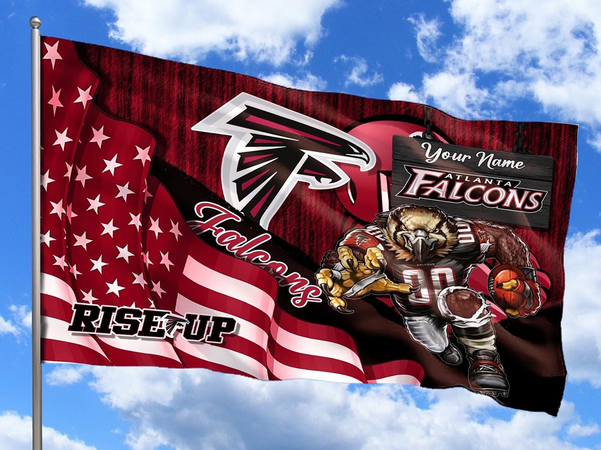 Atlanta Falcons NFL Mascot Slogan American House Garden Flag - Growkoc