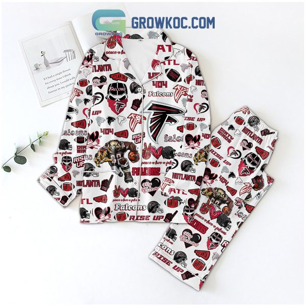 Atlanta Falcons Peace Love Rise Up Dirty Birds Pajamas Set