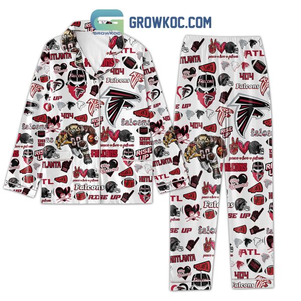 Atlanta Falcons Peace Love Rise Up Dirty Birds Pajamas Set