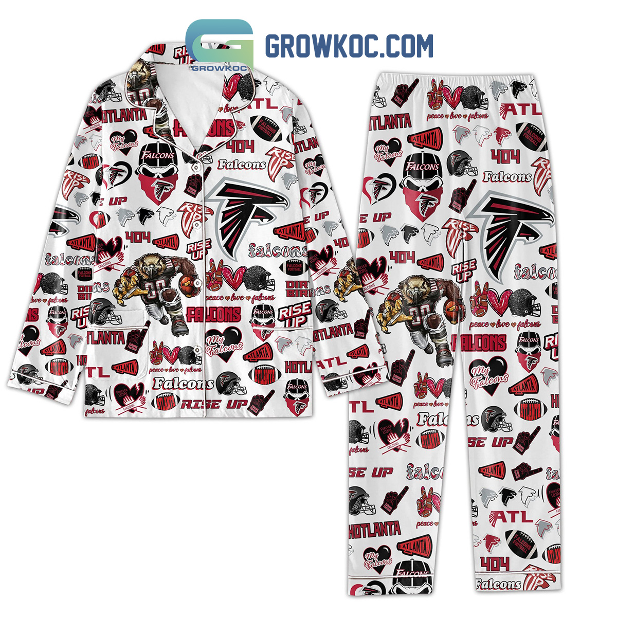 Atlanta Braves Love Pajamas Set - Growkoc