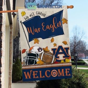 Auburn Tigers NCAA Welcome We All Cheer War Eagle House Garden Flag