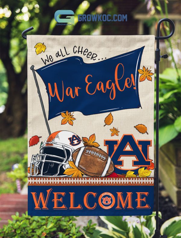 Auburn Tigers NCAA Welcome We All Cheer War Eagle House Garden Flag
