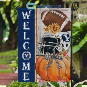 BYU Cougars NCAA Welcome Fall Pumpkin House Garden Flag