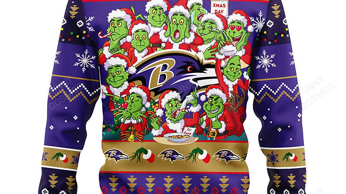 NFL Baltimore Ravens Grinch And Scooby-Doo Funny Christmas Gift Ugly  Christmas Sweater - Freedomdesign