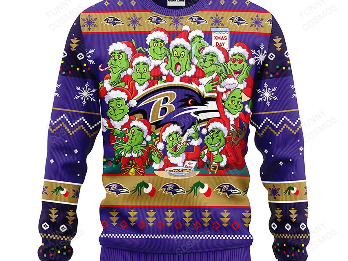 Boys Baltimore Ravens Ugly Christmas Sweater sz 10/12