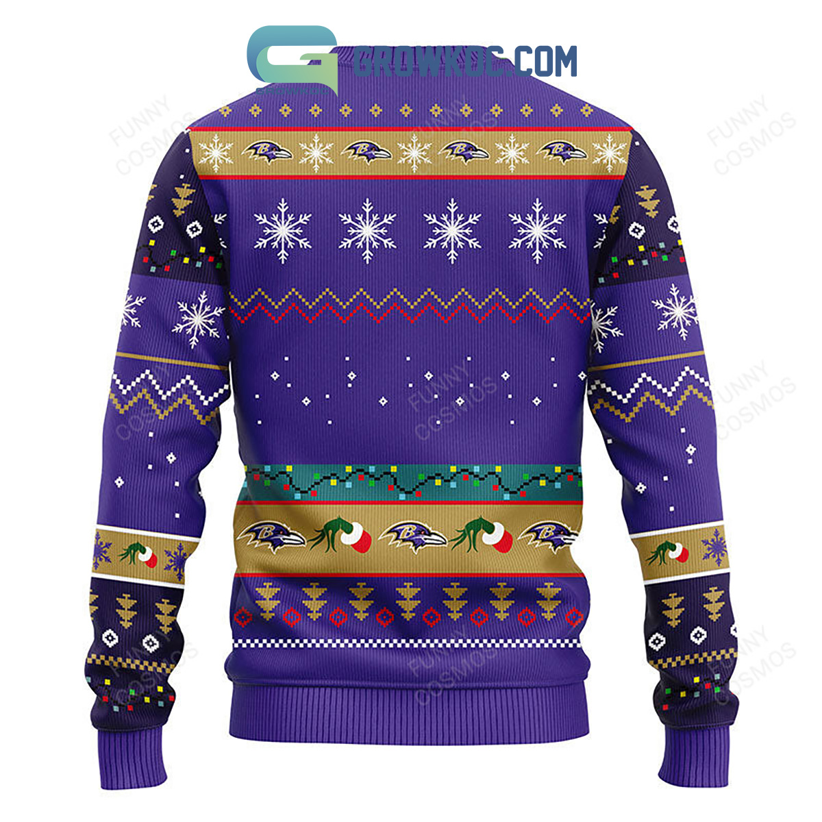 Baltimore Ravens Men's Holiday Ugly Christmas Sweater