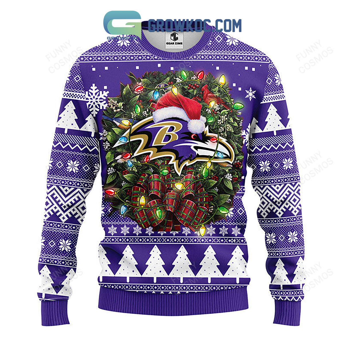 NFL Baltimore Ravens Christmas 3D Retail Ugly Sweater For Winter -  YesItCustom