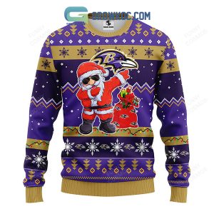 Baltimore Ravens Dabbing Santa Claus Christmas Ugly Sweater