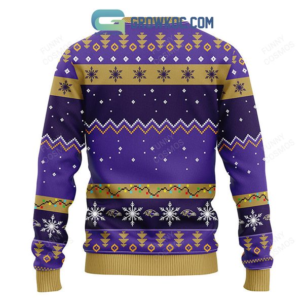 Baltimore Ravens Dabbing Santa Claus Christmas Ugly Sweater