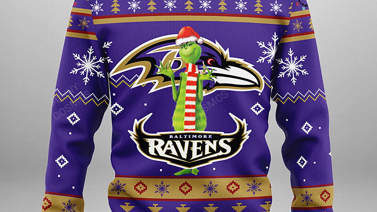 NFL Baltimore Ravens Custom Number And Name Ugly Christmas Sweater