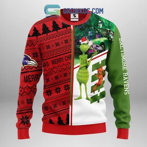 Baltimore Ravens Grinch & Scooby Doo Christmas Ugly Sweater