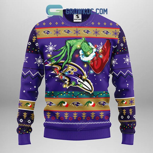 Baltimore Ravens Grinch Christmas Ugly Sweater