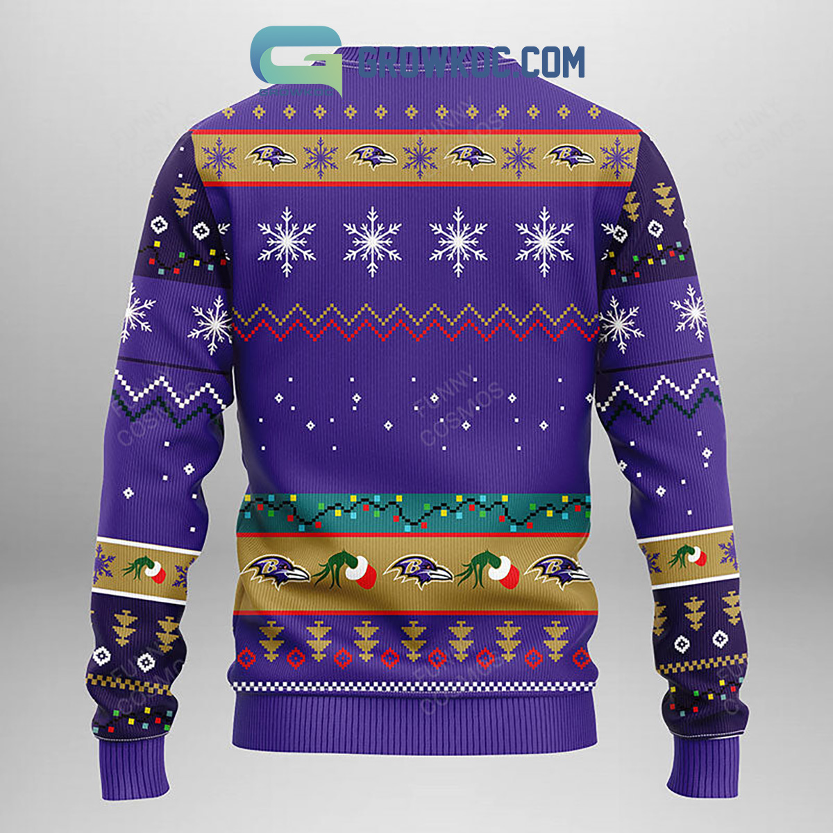 Baltimore Ravens Grinch Christmas Ugly Sweater - Growkoc