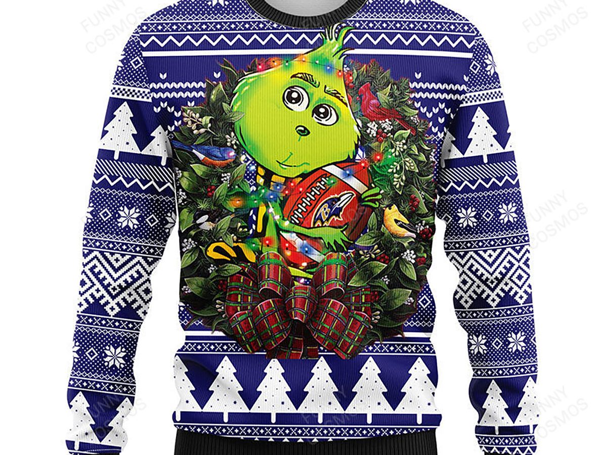 Baltimore Ravens Christmas Grinch Ugly Christmas Sweater - Shirt Low Price