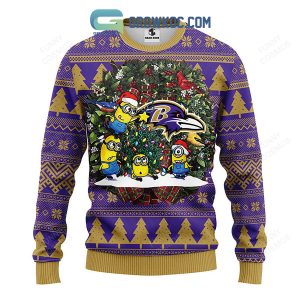 Baltimore Ravens Minion Christmas Ugly Sweater