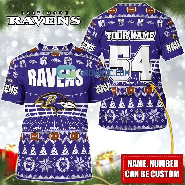 Baltimore Ravens NFL Christmas Personalized Hoodie Zipper Fleece Jacket