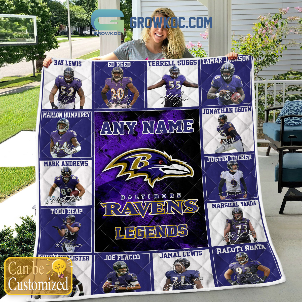 Cute Blanket Baltimore Ravens Jersey NFL Blanket - Personalized