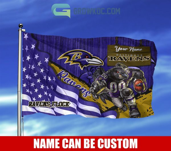 Baltimore Ravens NFL Mascot Slogan American House Garden Flag
