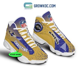 Baltimore Ravens NFL Personalized Air Jordan 13 Sport Shoes