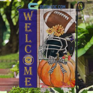 Baltimore Ravens NFL Welcome Fall Pumpkin Personalized House Garden Flag