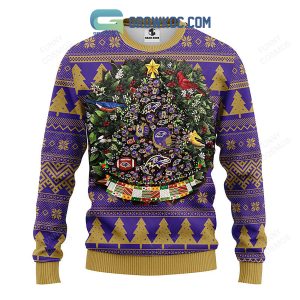 Baltimore Ravens Tree Ball Christmas Ugly Sweater