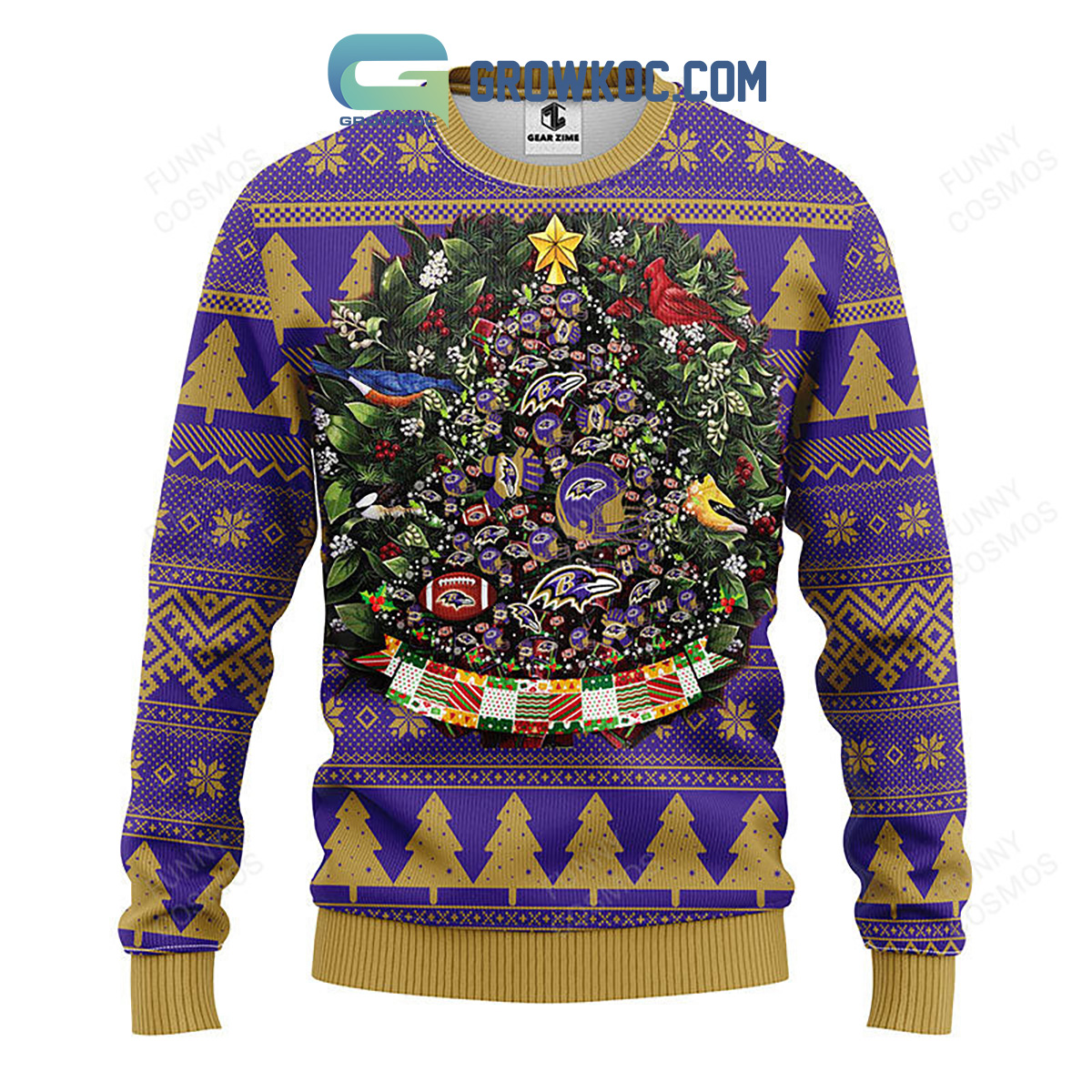 Baltimore Ravens Christmas Ugly Sweater - Growkoc