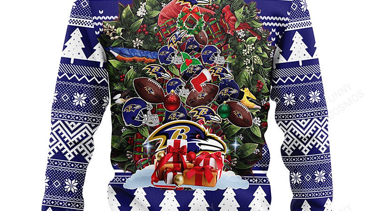 Baltimore Ravens Baby Groot And Grinch NFL Ugly Christmas Sweater - Tagotee