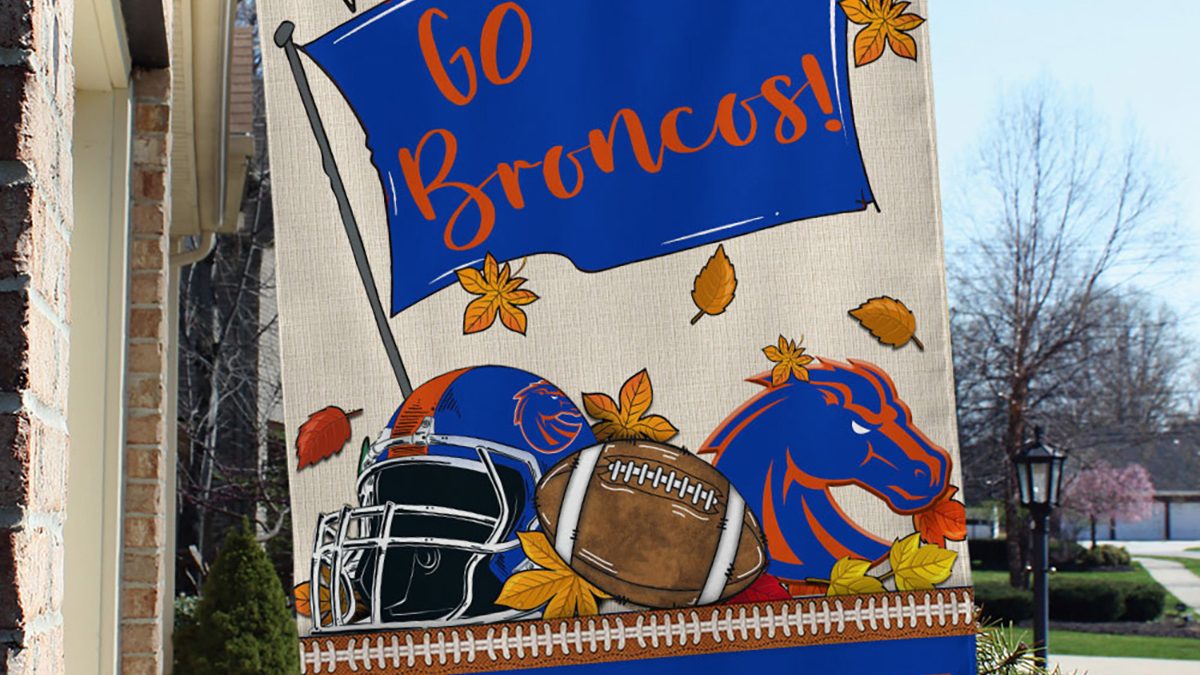 Boise State Broncos NCAA Welcome We All Cheer Go Broncos House Garden Flag  - Growkoc