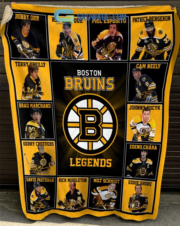 Boston Bruins NHL Legends In History Fleece Blanket Quilt
