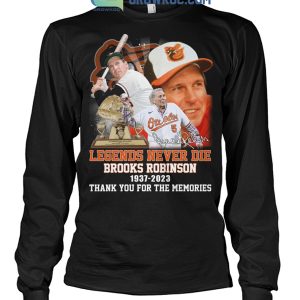 Official brooks robinson baltimore orioles 1937 2023 legends never die  memories baseball jersey shirt, hoodie, sweatshirt for men and women