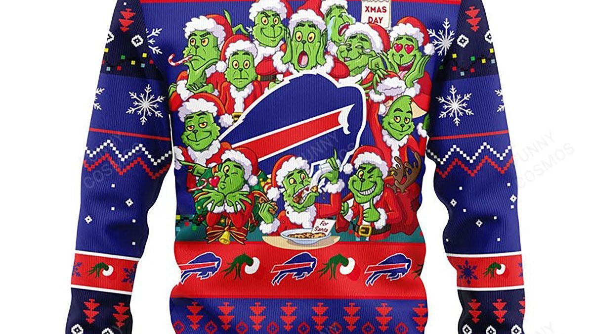 Buffalo Bills Christmas Grinch Ugly Christmas Sweater Christmas Gift For  Family - YesItCustom