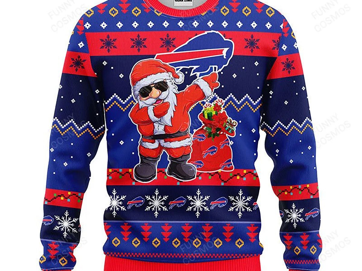 Buffalo Bills Dabbing Santa Claus Christmas Ugly Sweater Growkoc