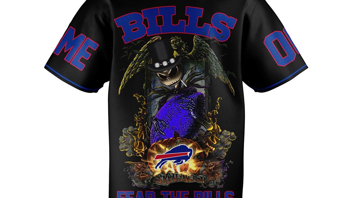 Buffalo Bills NFL Baseball Jersey Shirt Skull Custom Number And Name For  Fans Gift Halloween - Banantees